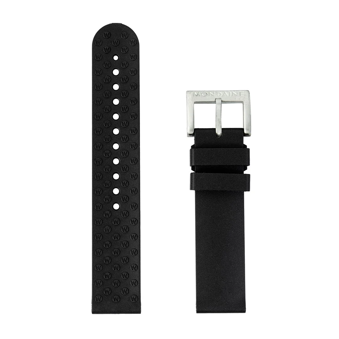 Black Rubber Strap - 20 mm