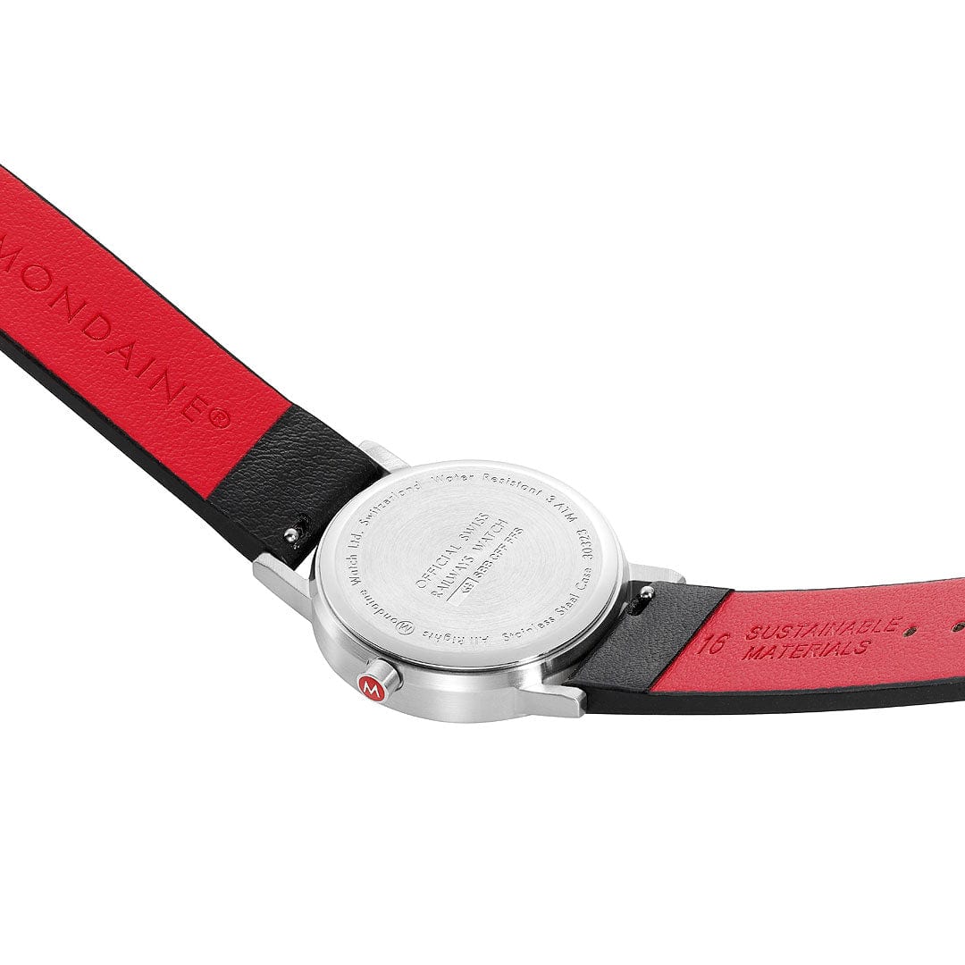 Classic, Brushed Steel, 30 mm, Black Vegan Watch - Image 4