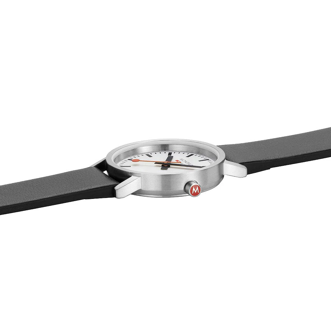 Classic, Brushed Steel, 30 mm, Black Vegan Watch - Image 5