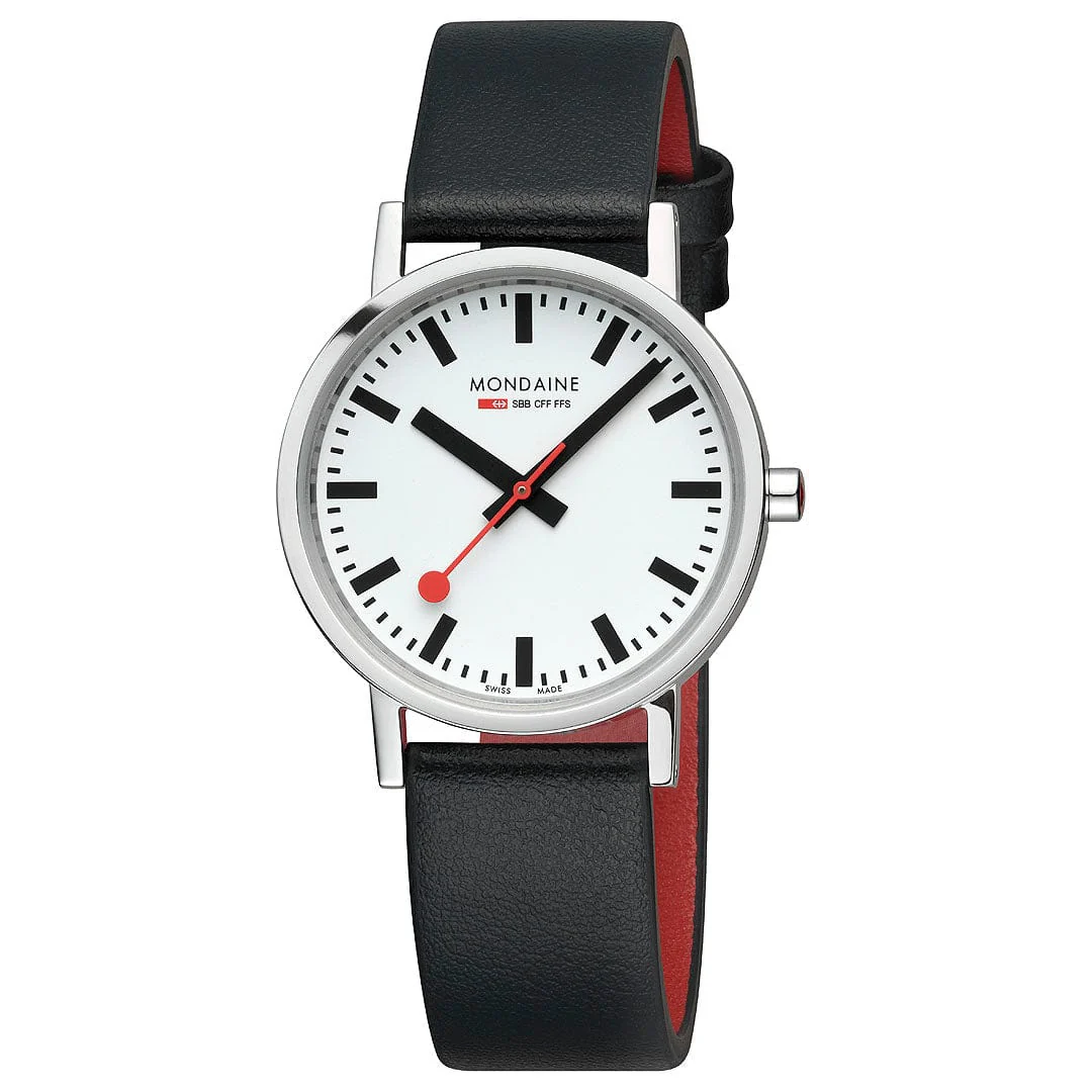 Classic, Polished Steel, 36 mm, Black Vegan Watch - Image 3