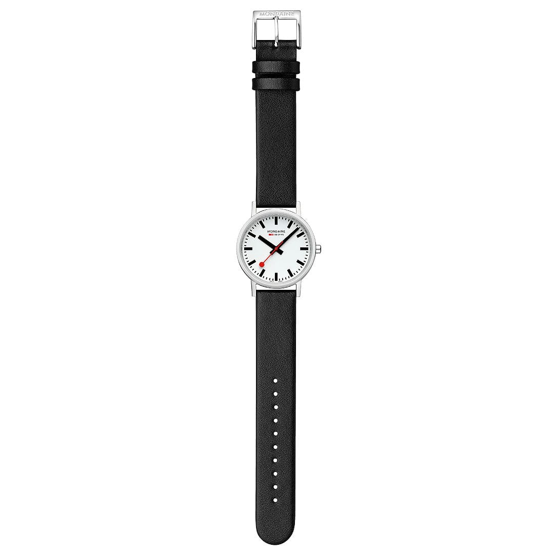 Classic, Polished Steel, 36 mm, Black Vegan Watch - Image 6