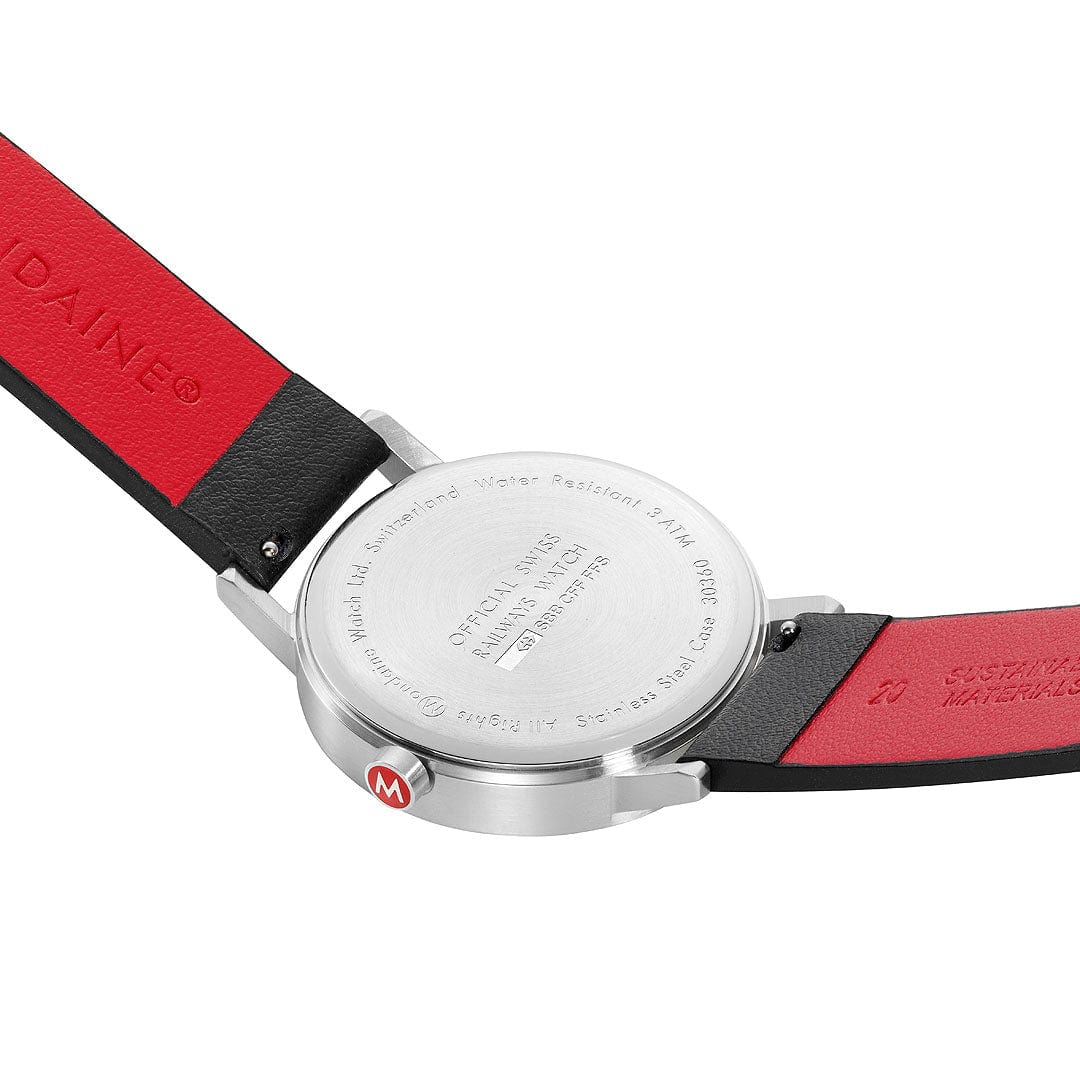 Classic, Brushed Steel, 40 mm, Black Vegan Grape Leather - Image 4