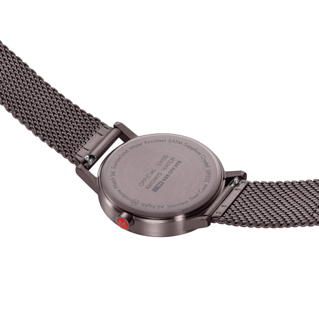 Classic, Brushed Steel, 40 mm, Brown Stainless Steel Watch - Image 6