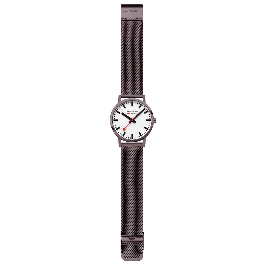 Classic, Brushed Steel, 40 mm, Brown Stainless Steel Watch - Image 9