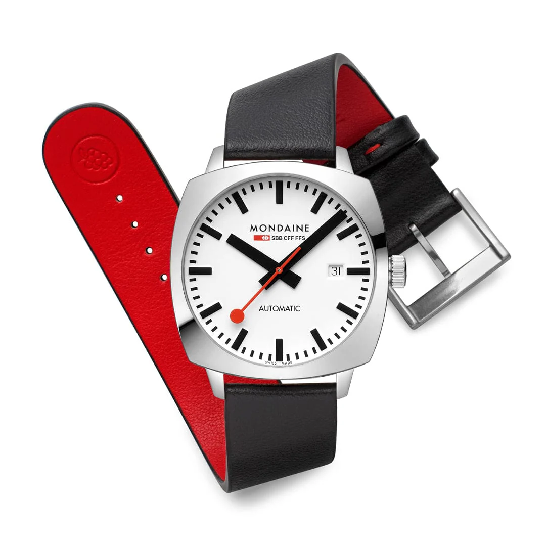 Cushion Automatic, 39mm, Black Vegan Leather - Image 11