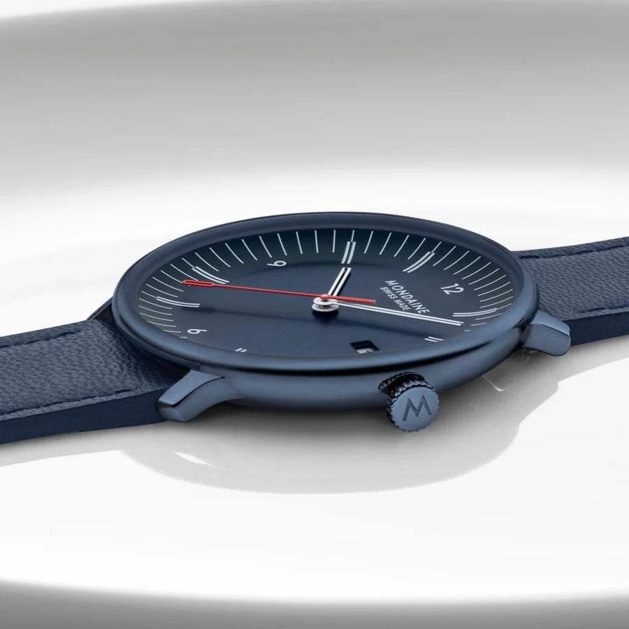 Doppio, Polished IP Blue Steel, 41 mm, Blue Vegan Apple Leather - Image 11