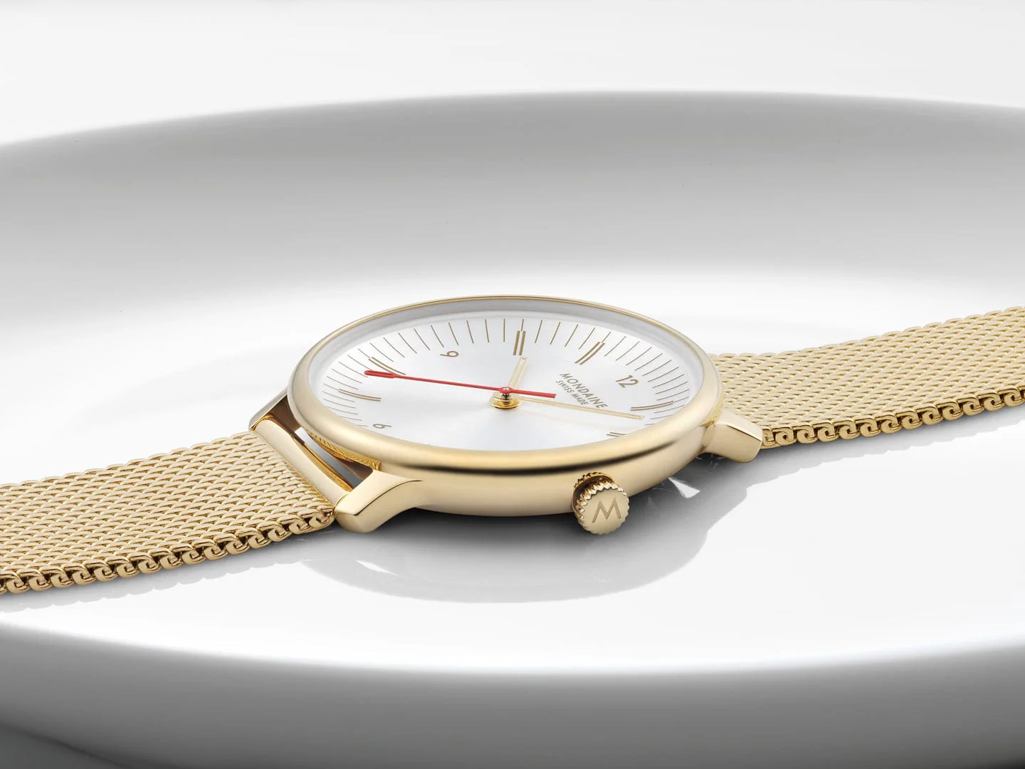 Doppio, Polished IP Gold Steel, 33 mm, IP Gold Stainless Steel Mesh - Image 11