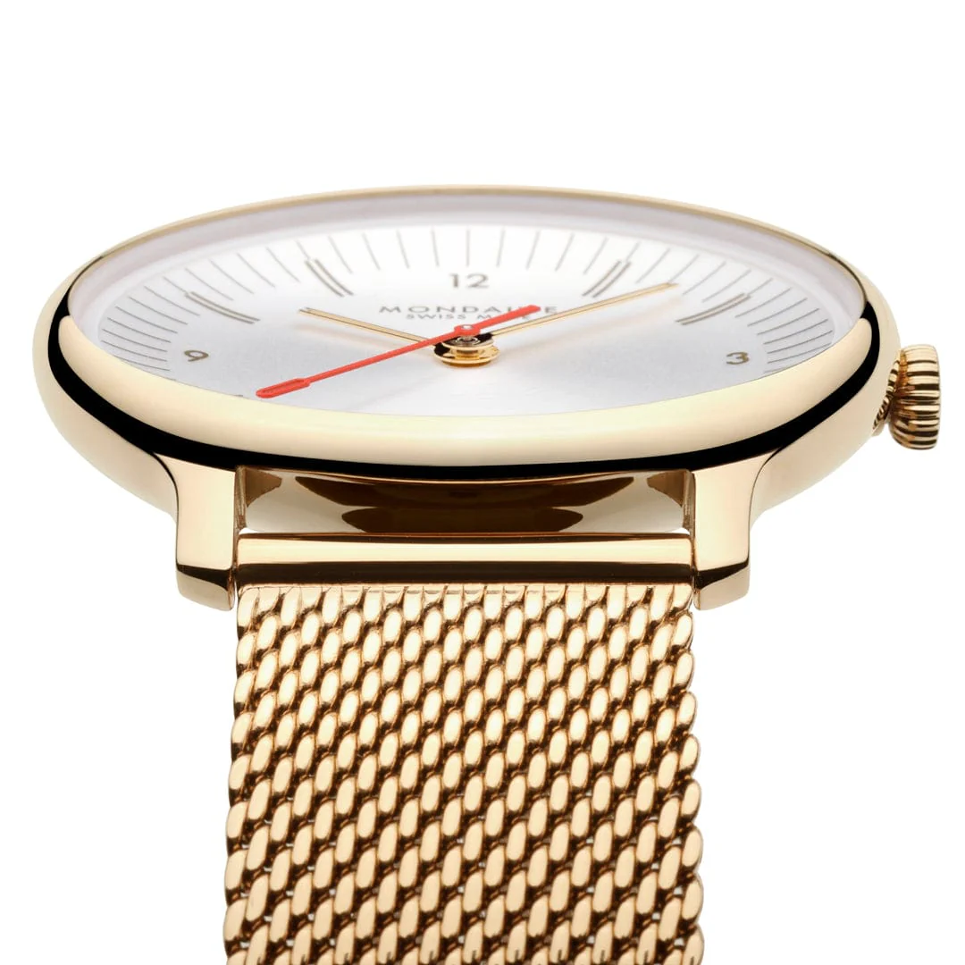 Doppio, Polished IP Gold Steel, 33 mm, IP Gold Stainless Steel Mesh - Image 3