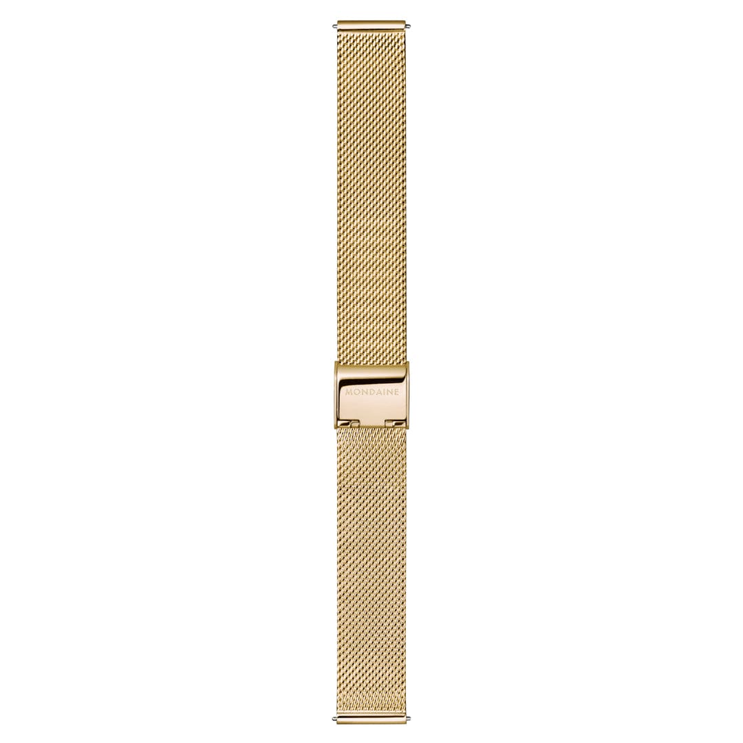 Doppio, Polished IP Gold Steel, 33 mm, IP Gold Stainless Steel Mesh - Image 4