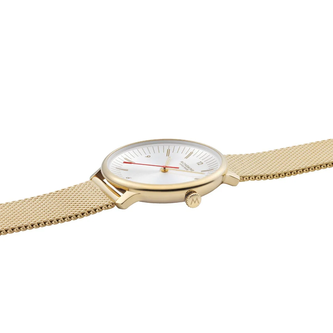 Doppio, Polished IP Gold Steel, 33 mm, IP Gold Stainless Steel Mesh - Image 6