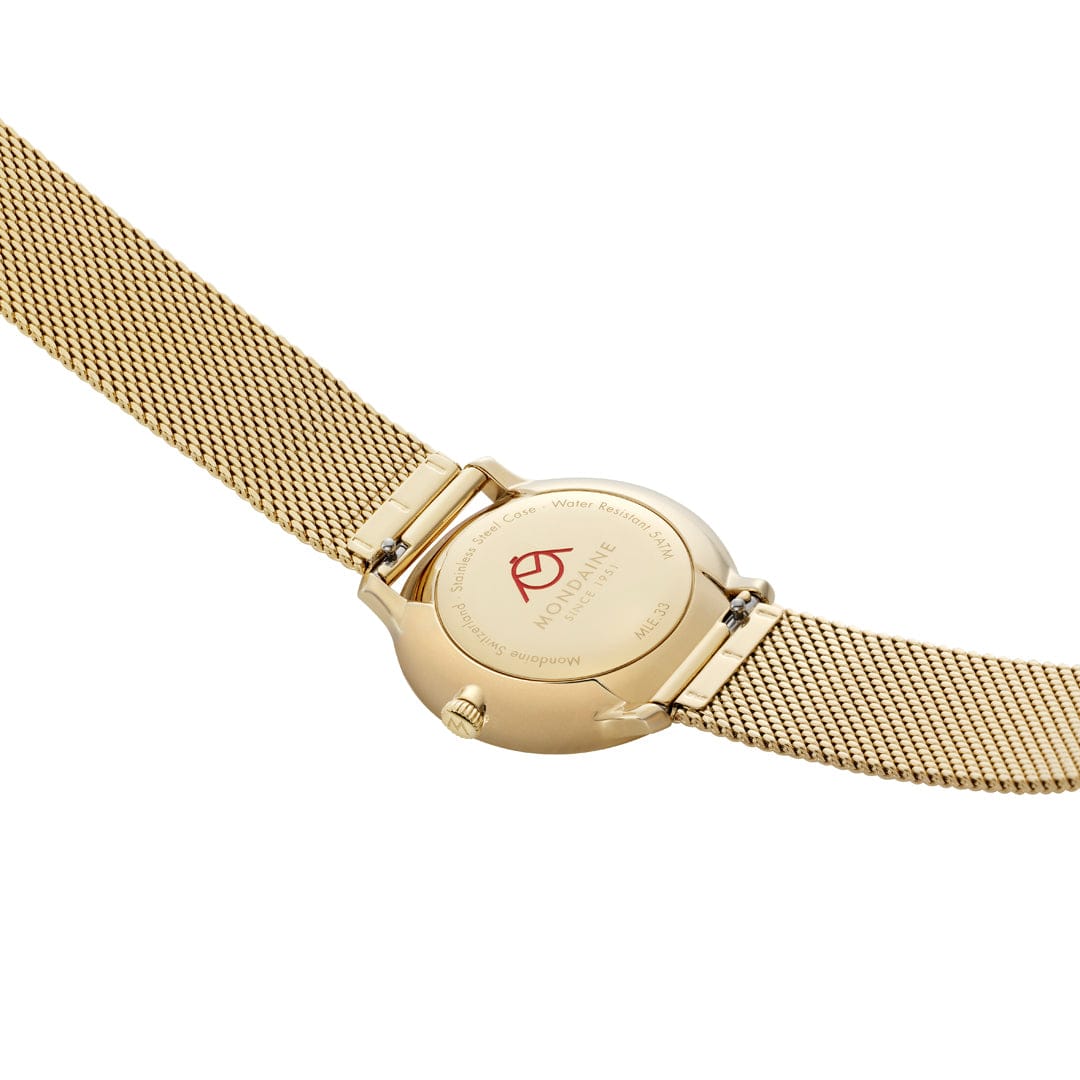 Doppio, Polished IP Gold Steel, 33 mm, IP Gold Stainless Steel Mesh - Image 7