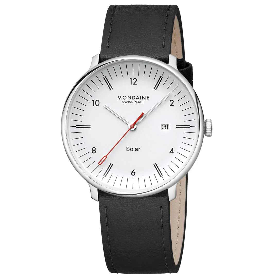 Doppio Solar, Polished Steel, 41 mm, Black Vegan Grape Leather - Image 10