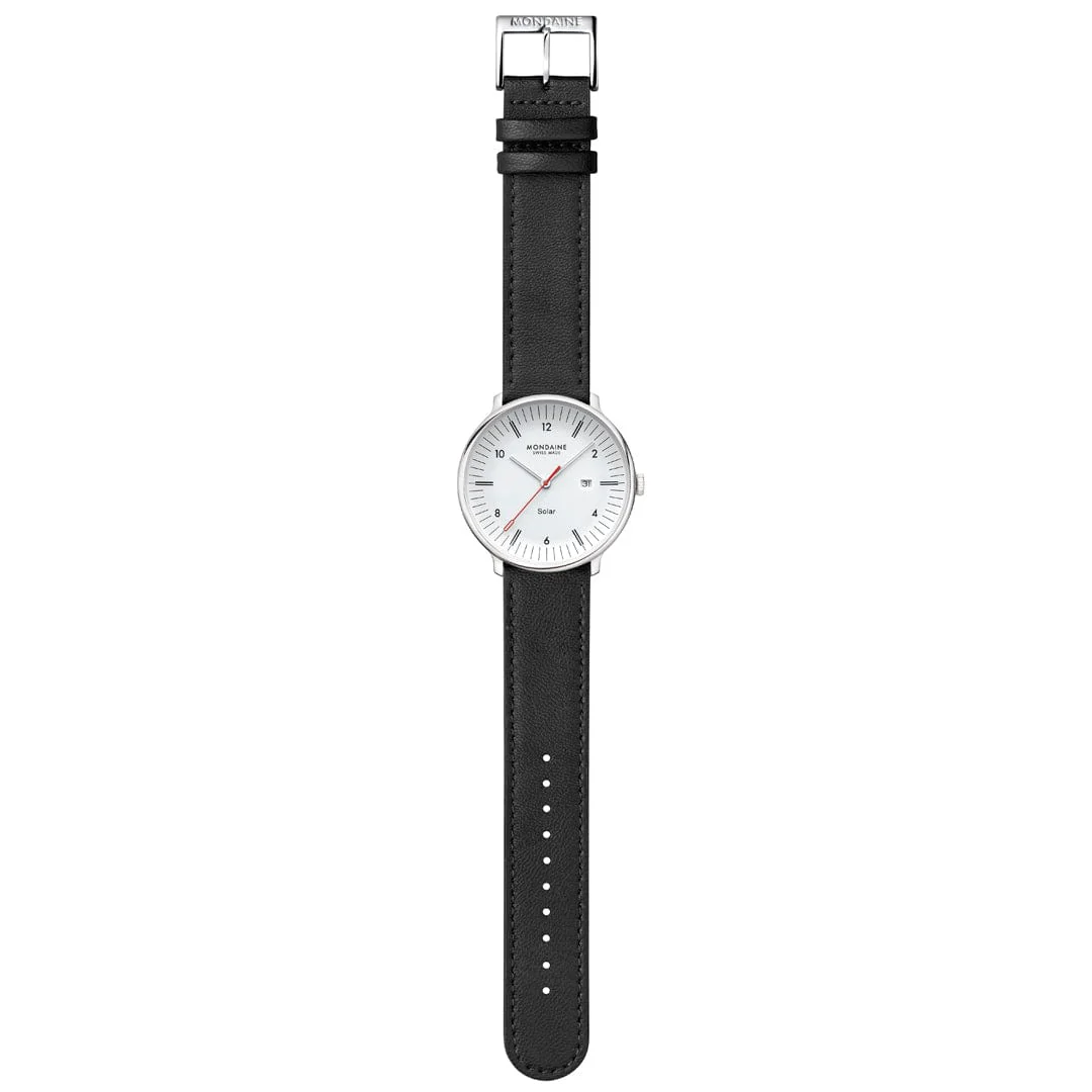 Doppio Solar, Polished Steel, 41 mm, Black Vegan Grape Leather - Image 11