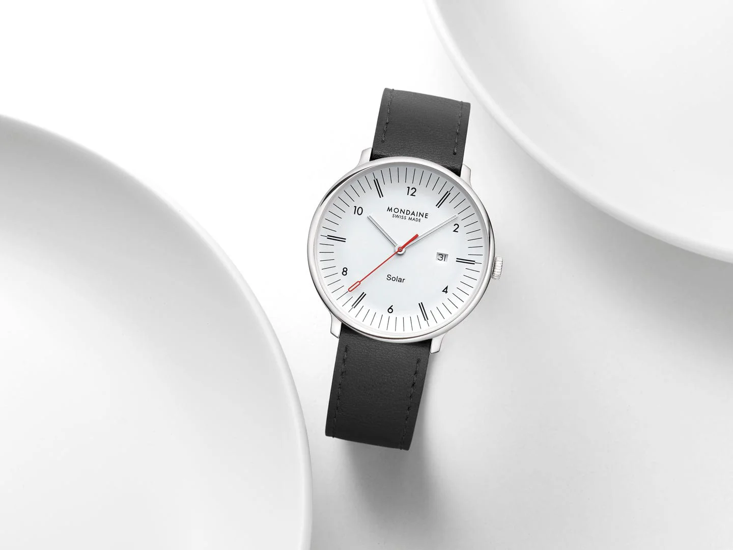 Doppio Solar, Polished Steel, 41 mm, Black Vegan Grape Leather - Image 12