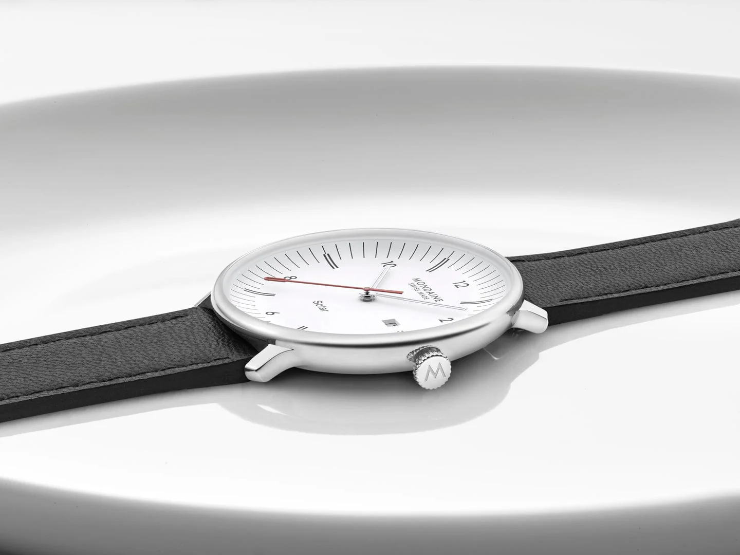 Doppio Solar, Polished Steel, 41 mm, Black Vegan Grape Leather - Image 13