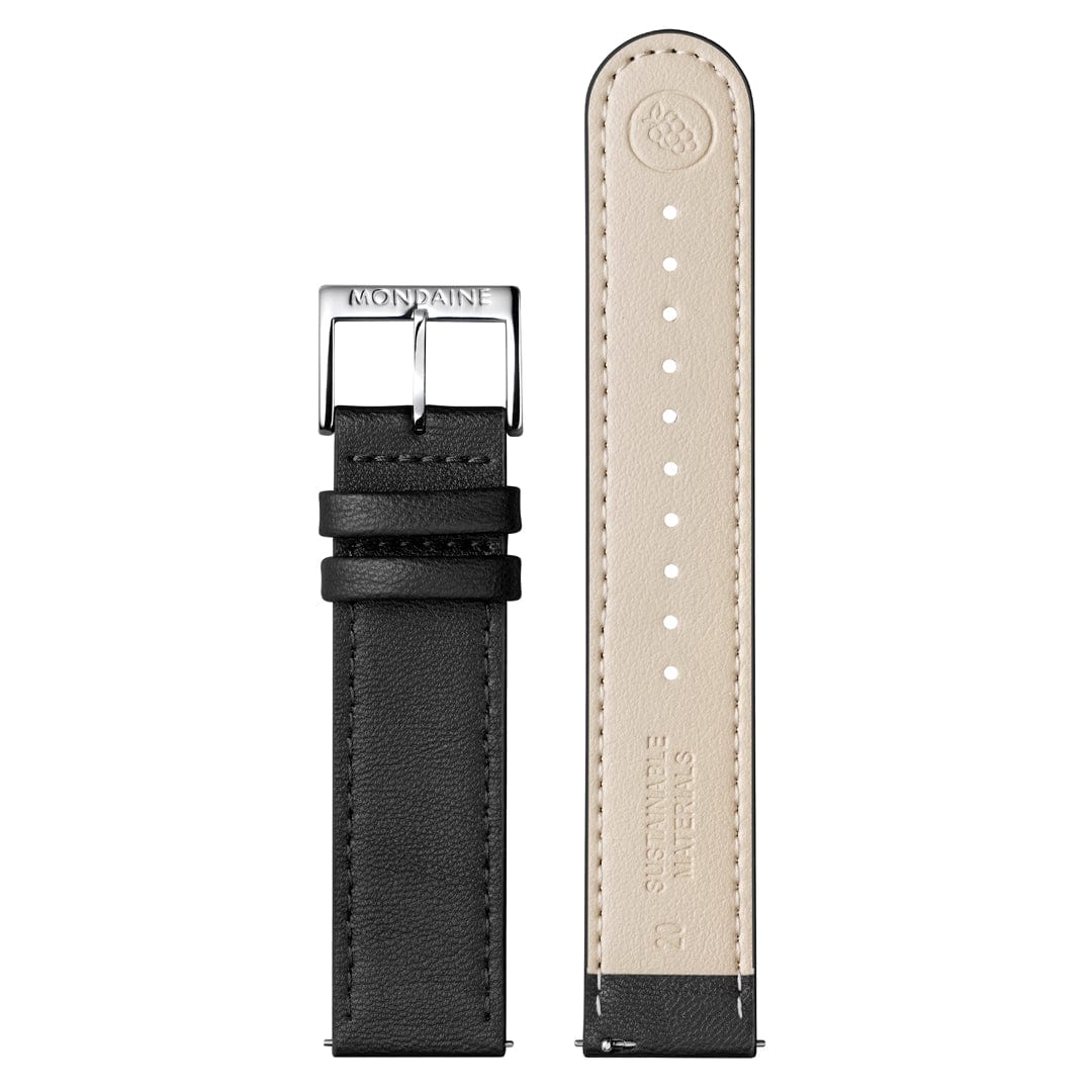 Doppio Solar, Polished Steel, 41 mm, Black Vegan Grape Leather - Image 5
