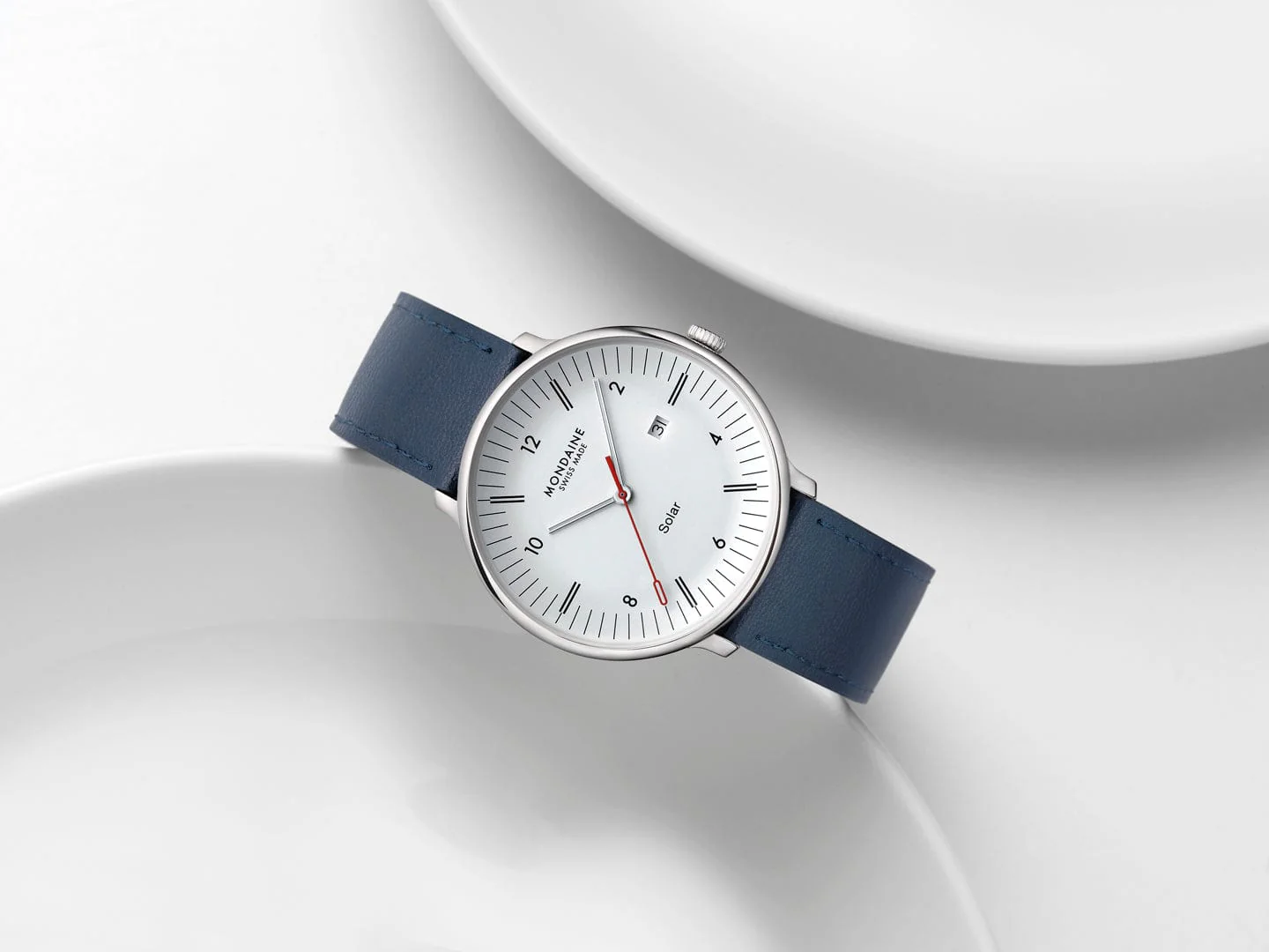 Doppio Solar, Polished Steel, 41 mm, Blue Vegan Apple Leather - Image 13