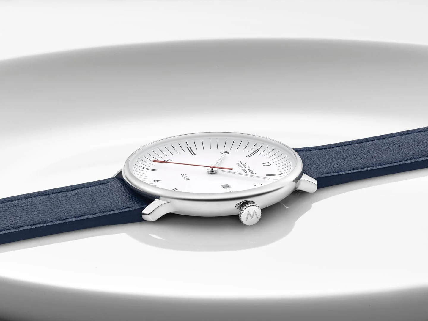 Doppio Solar, Polished Steel, 41 mm, Blue Vegan Apple Leather - Image 14