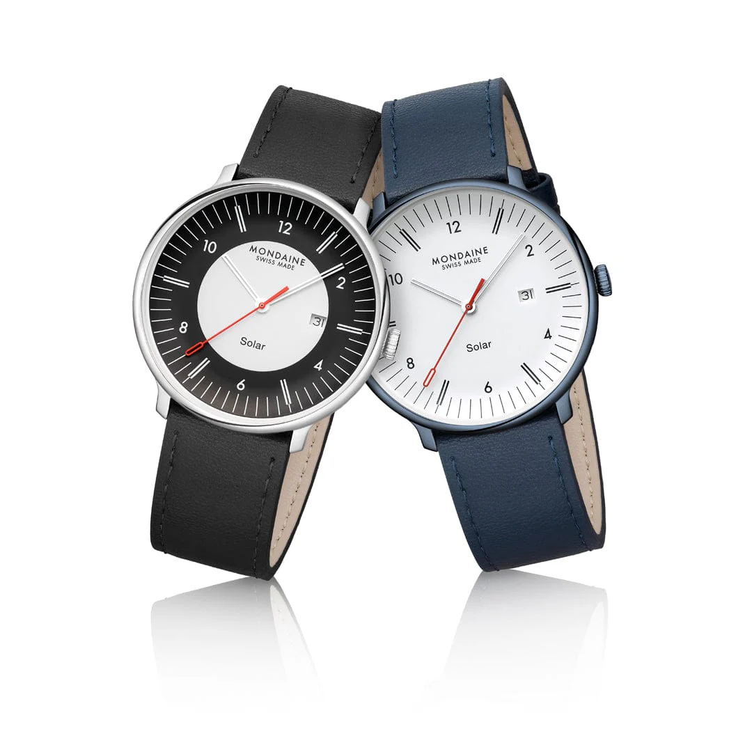 Doppio Solar, Polished Steel, 41 mm, Blue Vegan Apple Leather - Image 15