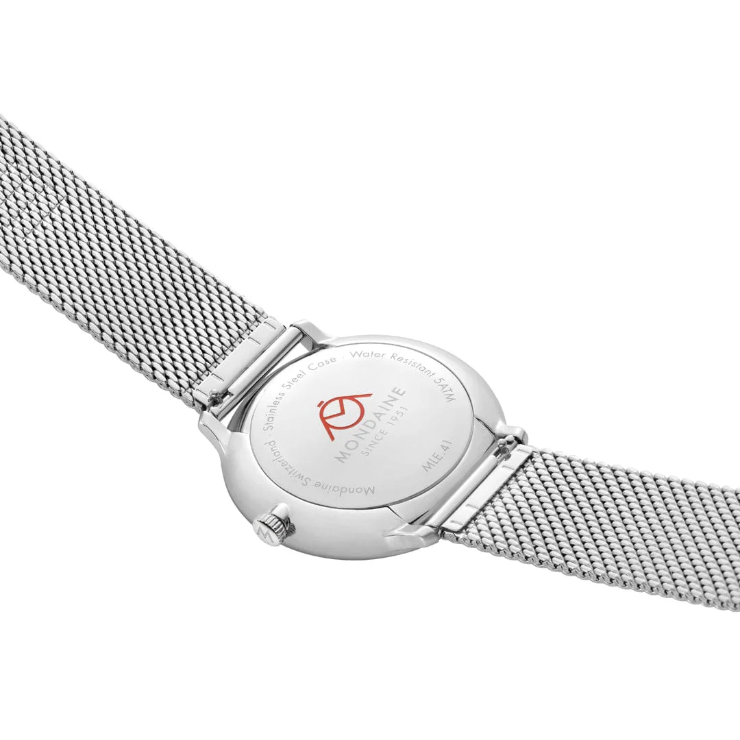 Doppio Solar, Polished Steel, 41 mm, Stainless Steel Mesh - Image 6