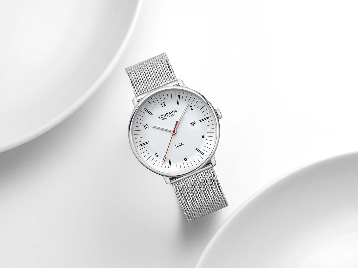Doppio Solar, Polished Steel, 41 mm, Stainless Steel Mesh - Image 7