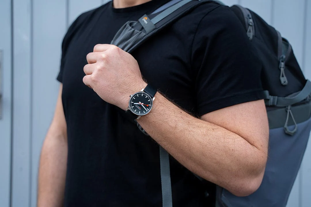 Evo2, Polished Steel, 43 mm, Black Vegan Leather - Image 14