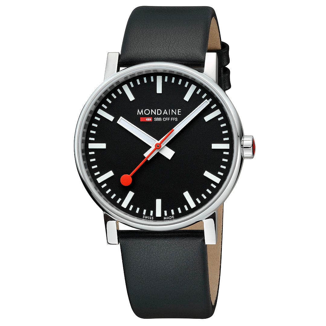 Evo2, Polished Steel, 43 mm, Black Vegan Leather - Image 3