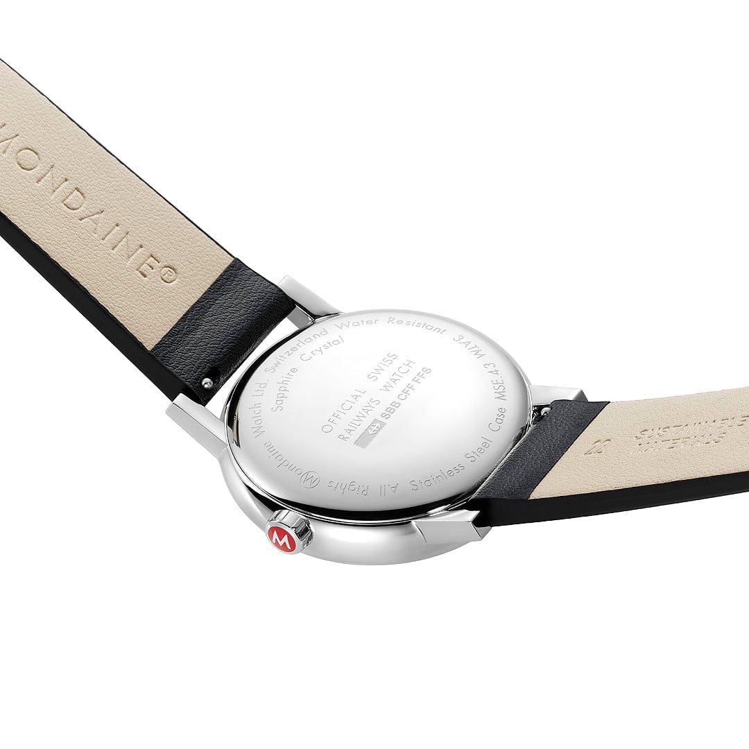 Evo2, Polished Steel, 43 mm, Black Vegan Leather - Image 7