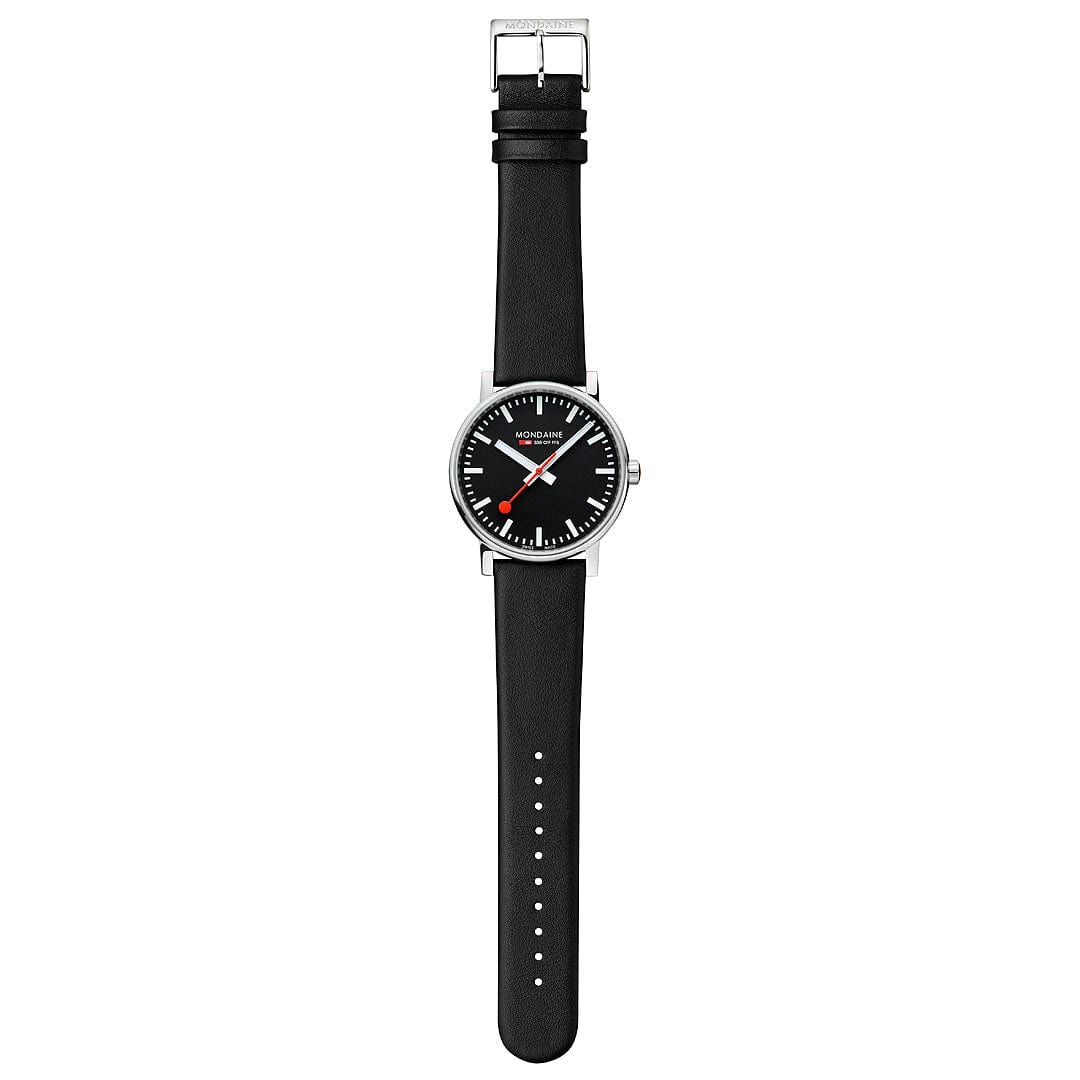 Evo2, Polished Steel, 43 mm, Black Vegan Leather - Image 9