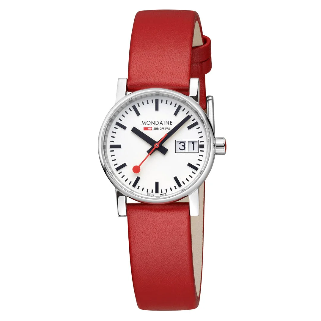 EVO2, Polished Steel, 30 mm, Red Vegan Grape Leather - Image 10