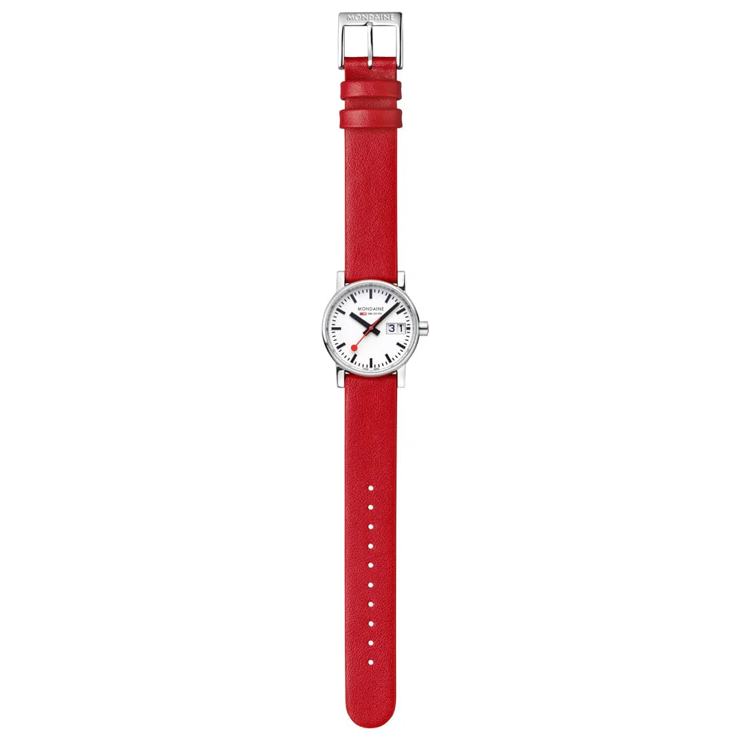 EVO2, Polished Steel, 30 mm, Red Vegan Grape Leather - Image 11