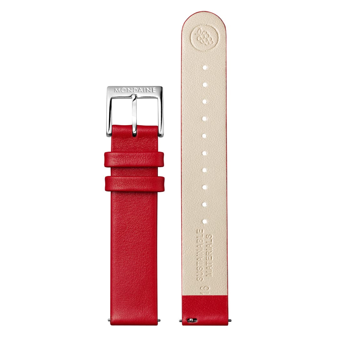 EVO2, Polished Steel, 30 mm, Red Vegan Grape Leather - Image 8