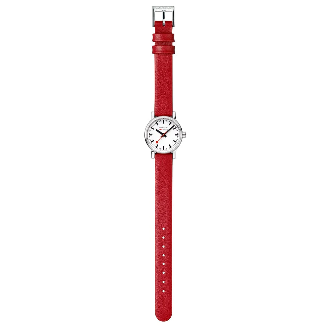 EVO2, Polished Steel, 26 mm, Red Vegan Grape Leather - Image 10