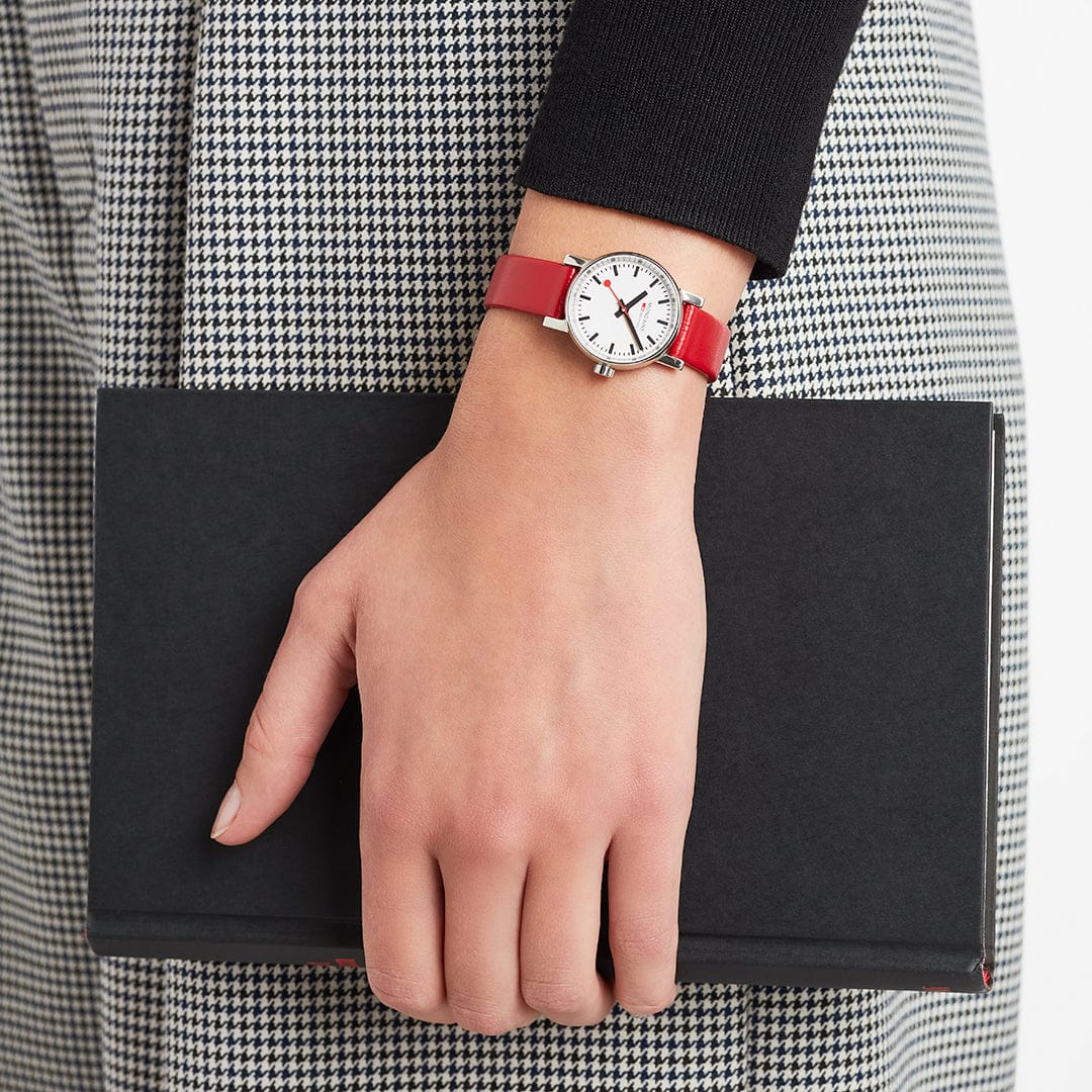 EVO2, Polished Steel, 26 mm, Red Vegan Grape Leather - Image 3