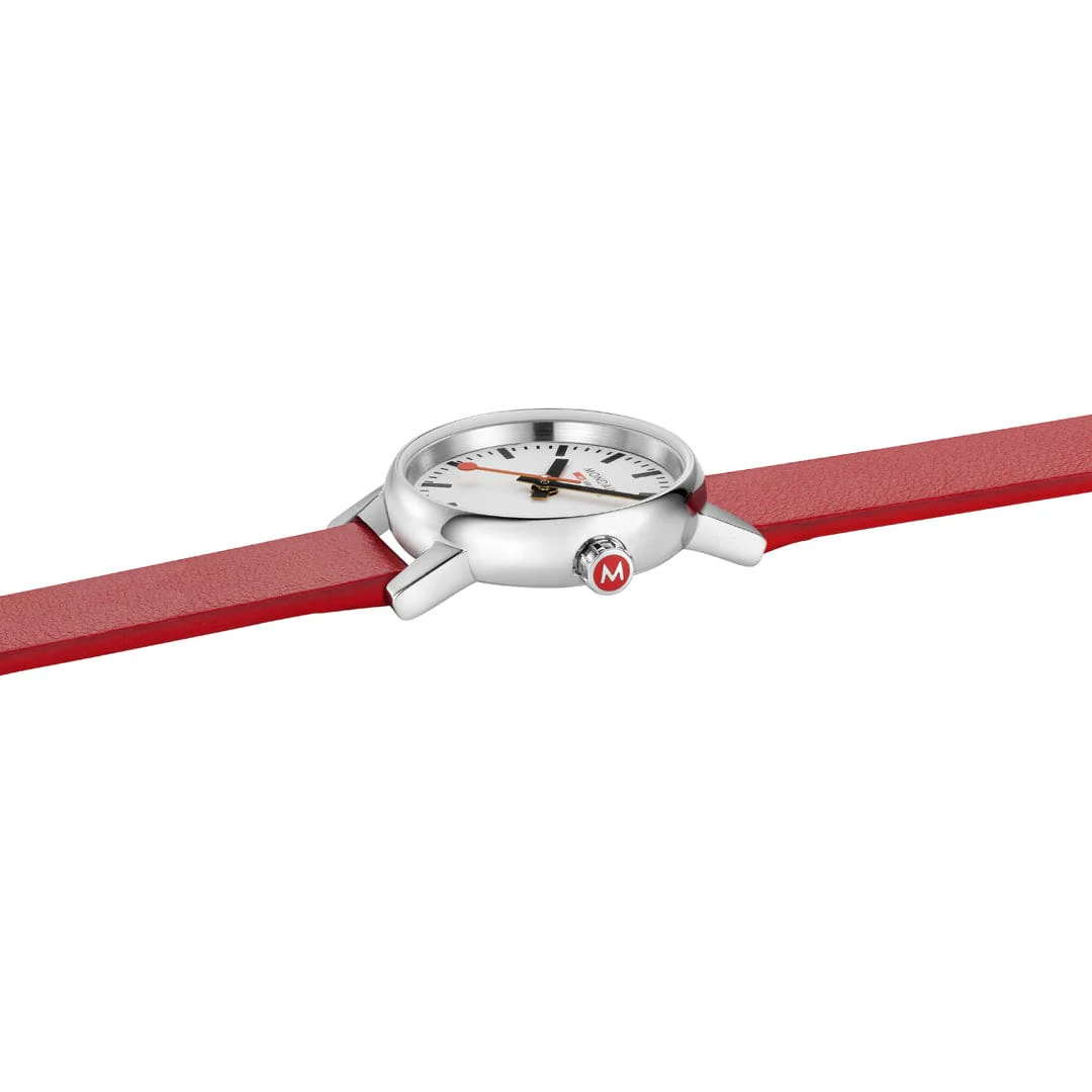 EVO2, Polished Steel, 26 mm, Red Vegan Grape Leather - Image 4