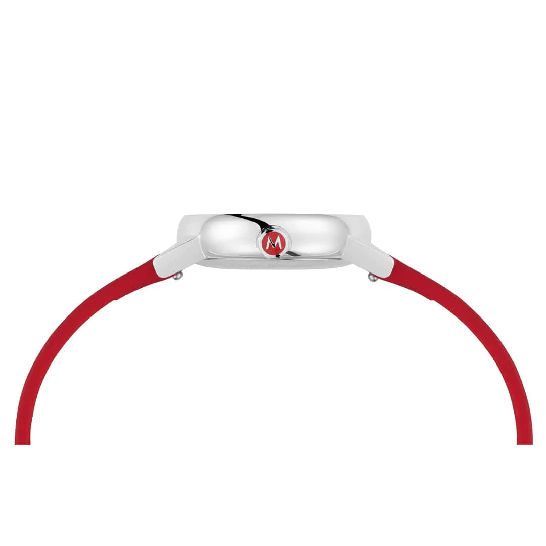 EVO2, Polished Steel, 26 mm, Red Vegan Grape Leather - Image 6