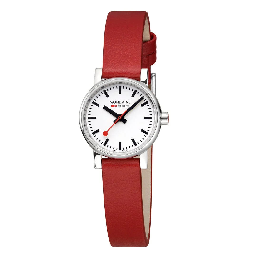 EVO2, Polished Steel, 26 mm, Red Vegan Grape Leather - Image 9