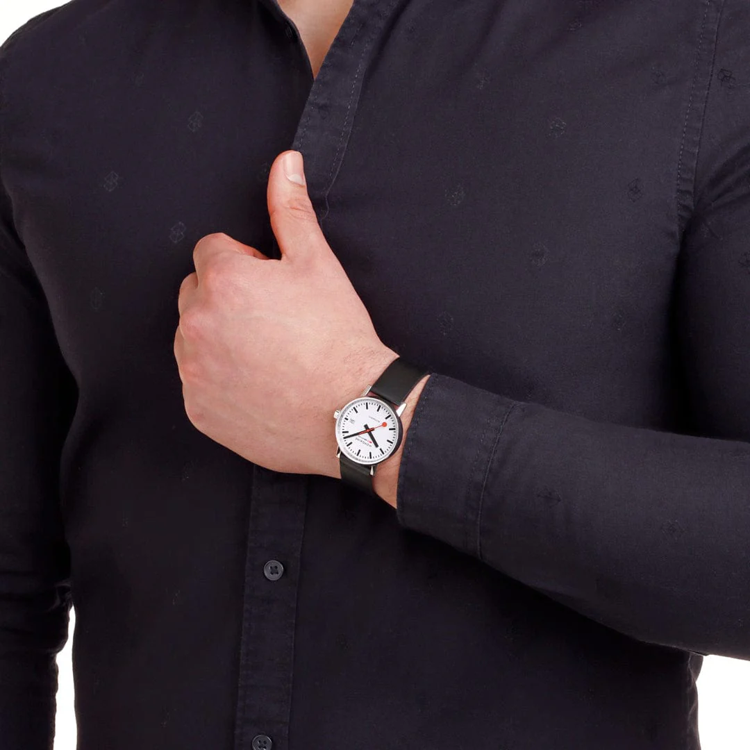EVO2 Automatic, Polished Steel, 35 mm, Black Vegan Leather - Image 3