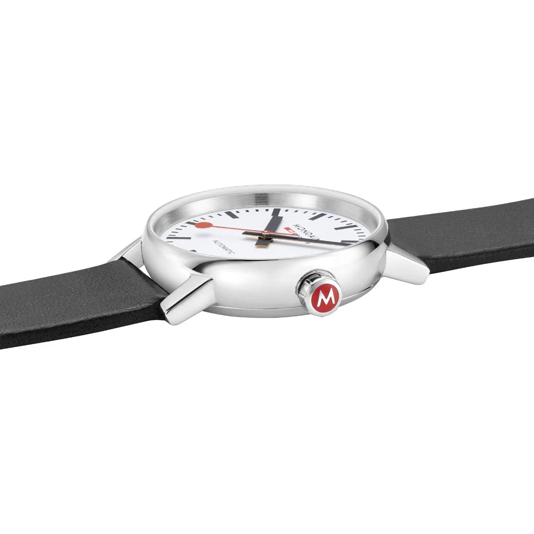 EVO2 Automatic, Polished Steel, 35 mm, Black Vegan Leather - Image 4