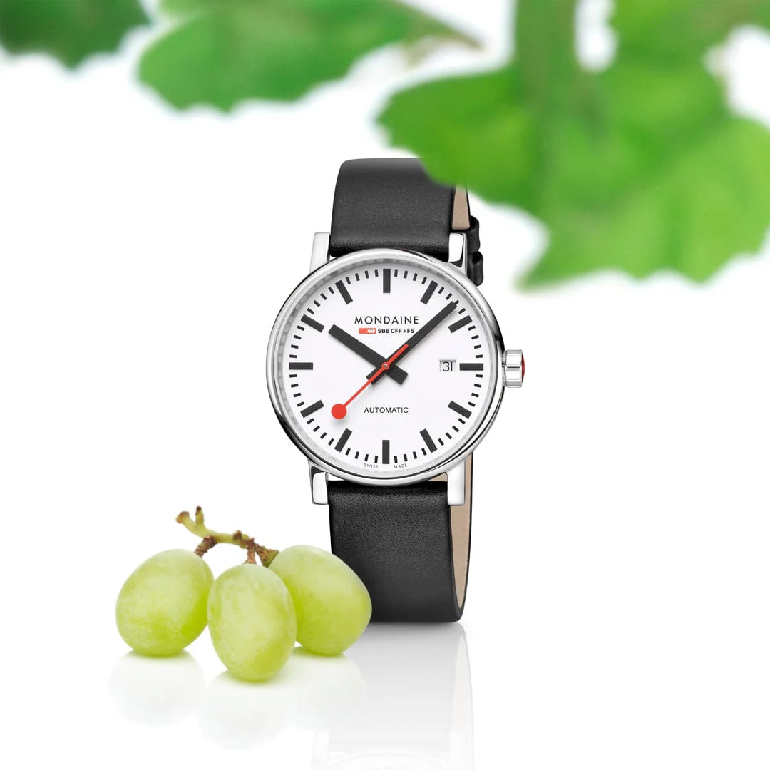 Evo2 Automatic, Polished Steel, 40 mm, Black Vegan Leather - Image 11