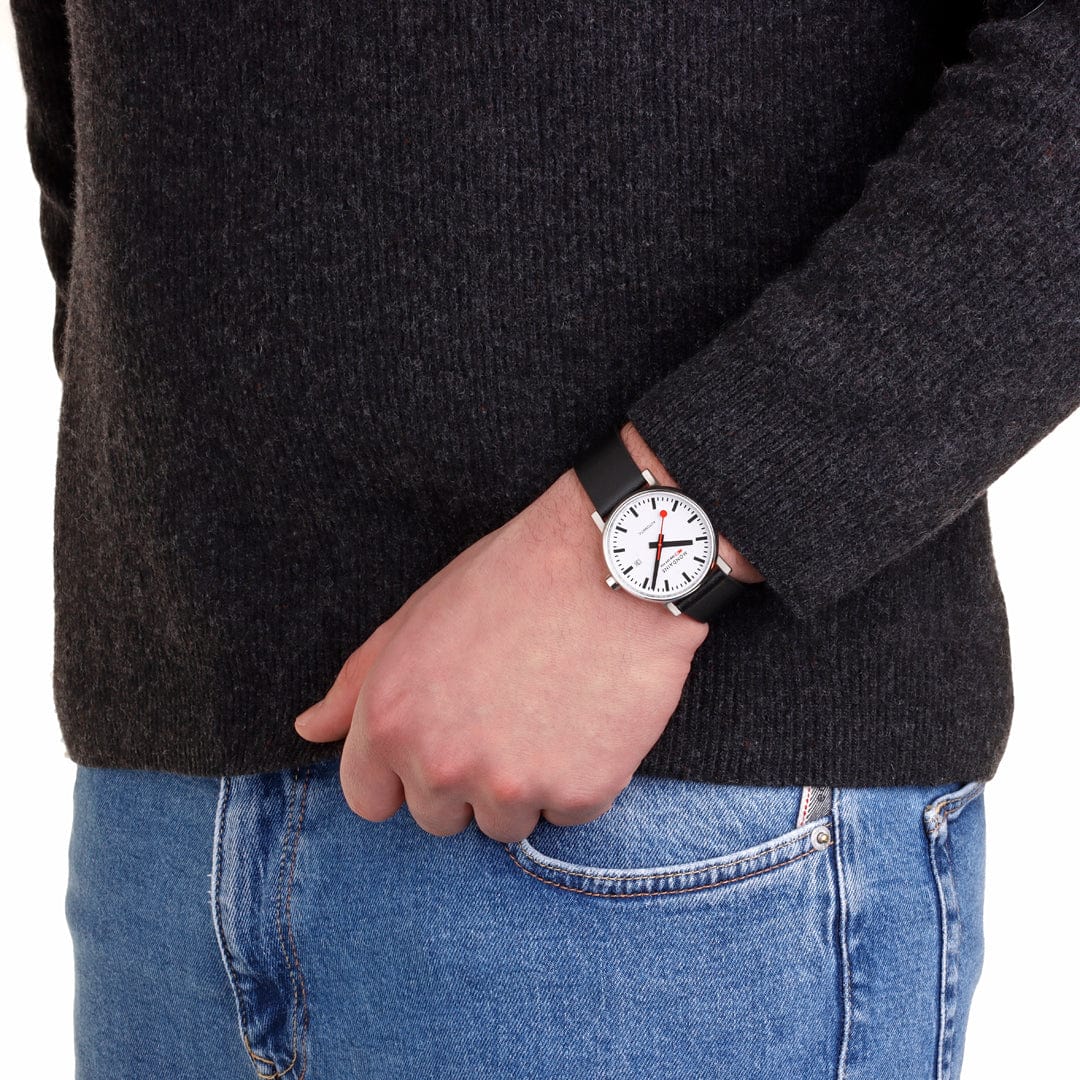Evo2 Automatic, Polished Steel, 40 mm, Black Vegan Leather - Image 3