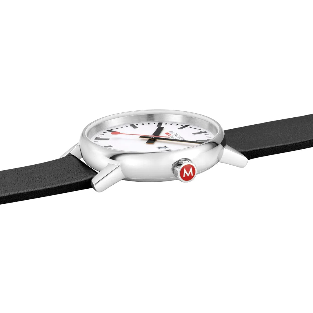 Evo2 Big Date, Polished Steel, 40 mm, Black Vegan Leather - Image 3