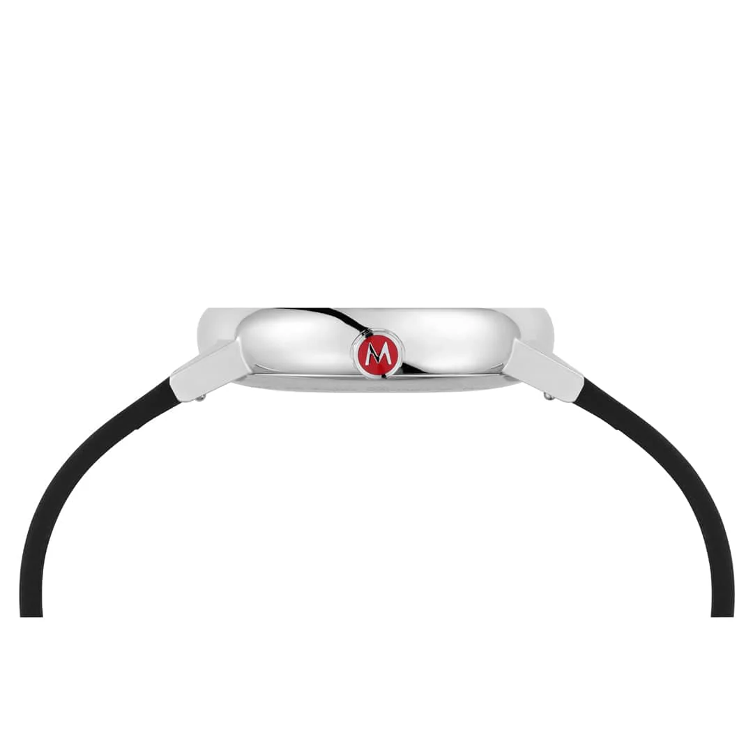 Evo2 Big Date, Polished Steel, 40 mm, Black Vegan Leather - Image 5