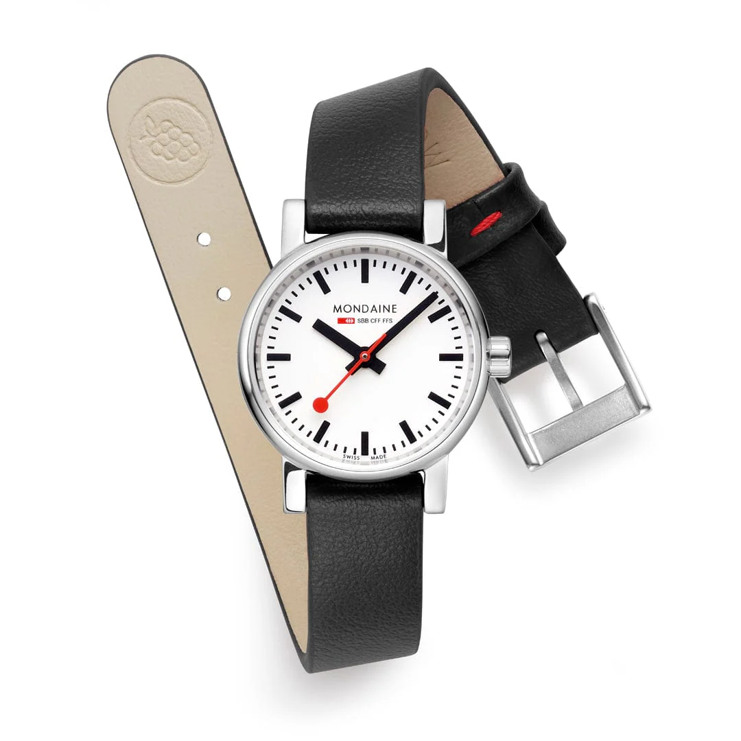 EVO2, Polished Steel, 26 mm, Black Vegan Leather - Image 8