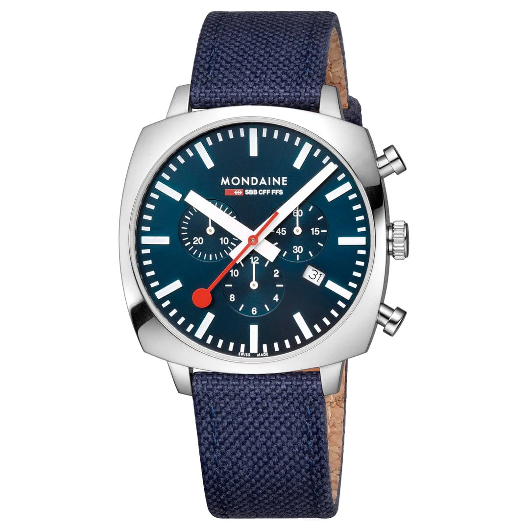 Grand Cushion, Chronograph, 41 mm, Blue Textile - Image 3