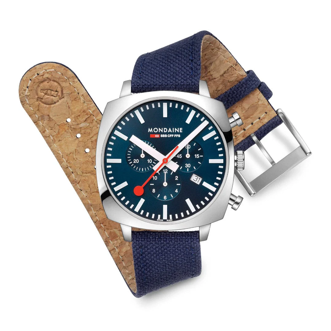 Grand Cushion, Chronograph, 41 mm, Blue Textile - Image 4
