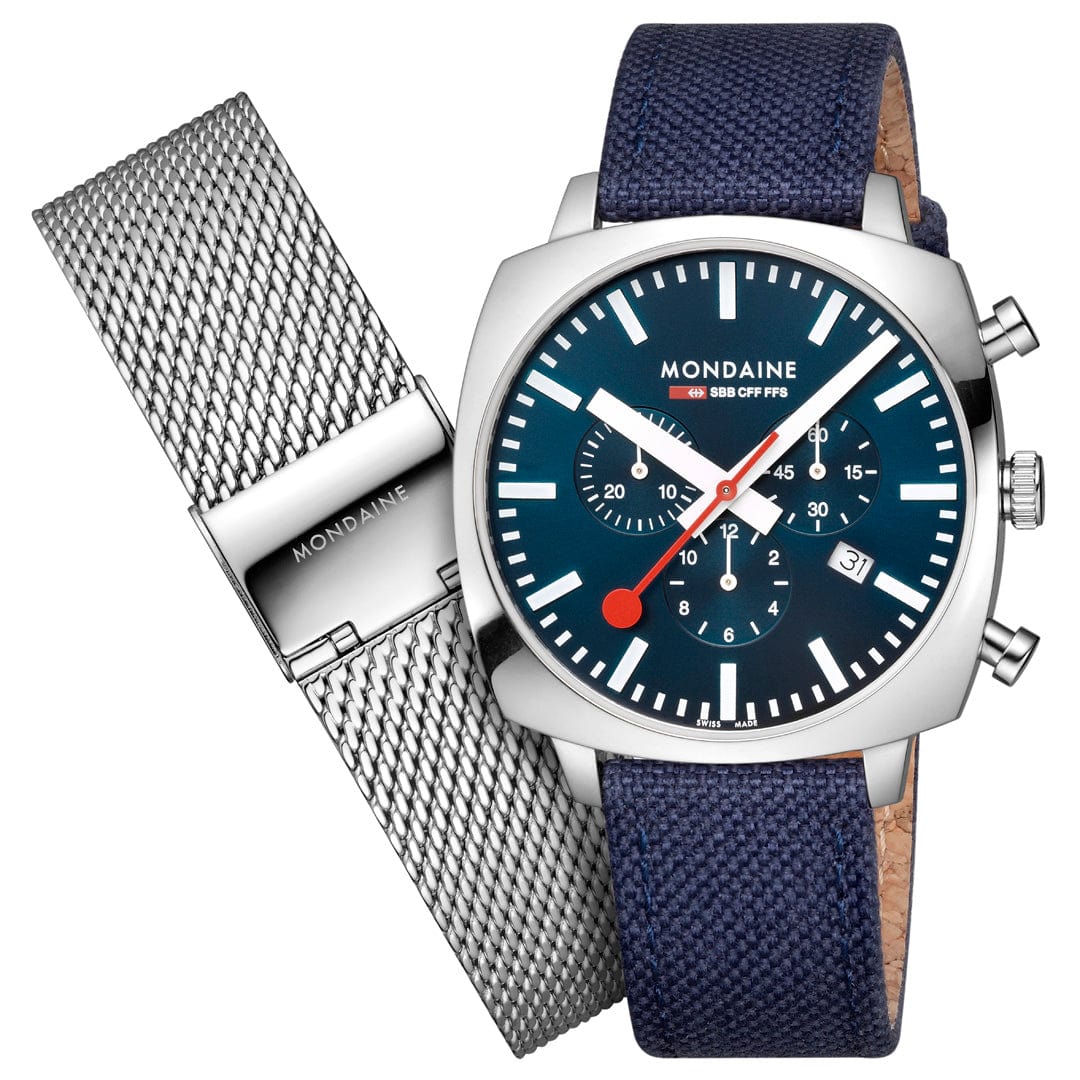 Grand Cushion, Chronograph, 41 mm, Blue Textile - Image 9