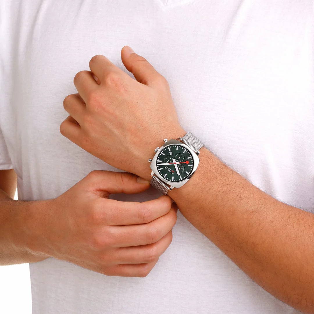 Grand Cushion, Chronograph, 41 mm, Green Textile - Image 13