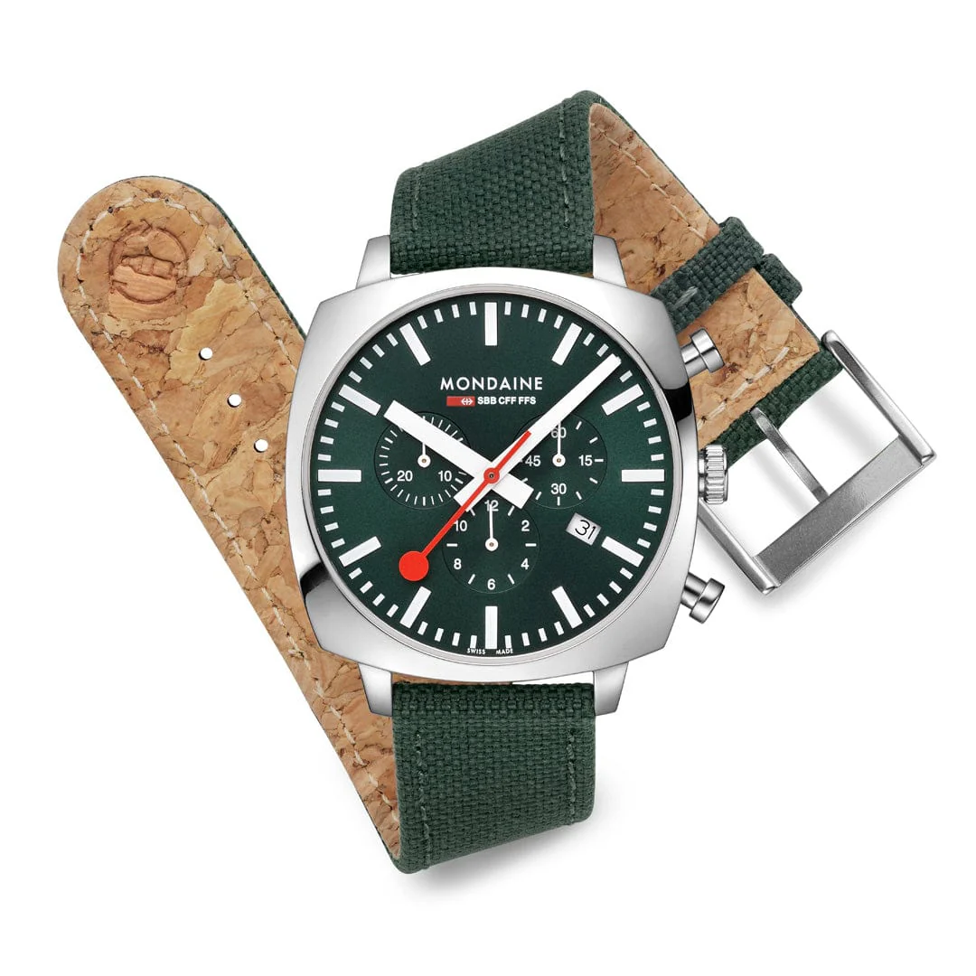Grand Cushion, Chronograph, 41 mm, Green Textile - Image 3