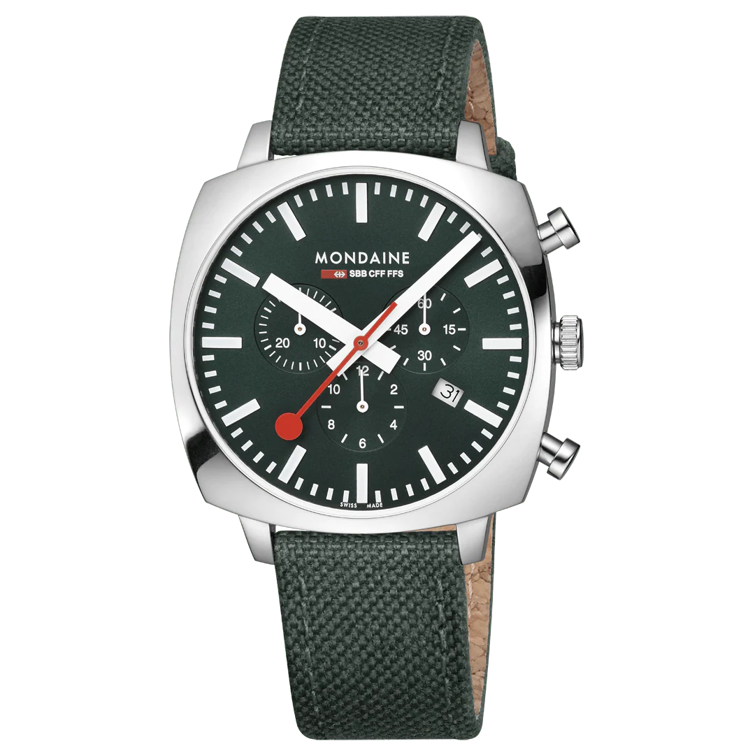 Grand Cushion, Chronograph, 41 mm, Green Textile - Image 4